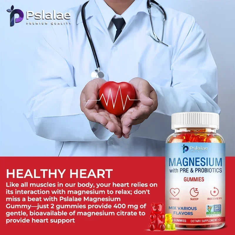 Magnesium Citrate Gummies - Supports Sleep, Heart Health, Bones and Muscles, Relaxation & Digestion