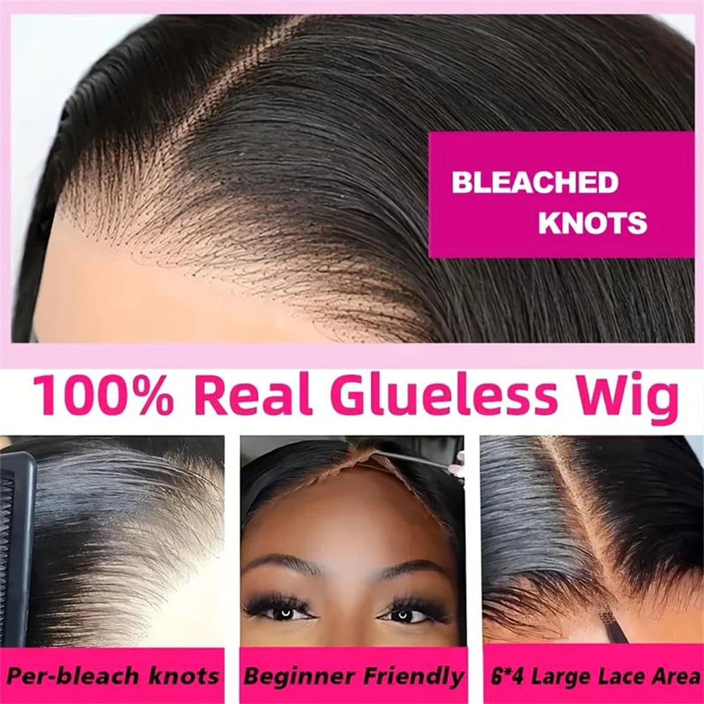 13x4 HD Bone Straight Lace Frontal Human Hair Brazilian Short Bob Wig For Women 220% Straight Lace Front Bob Wigs ﻿