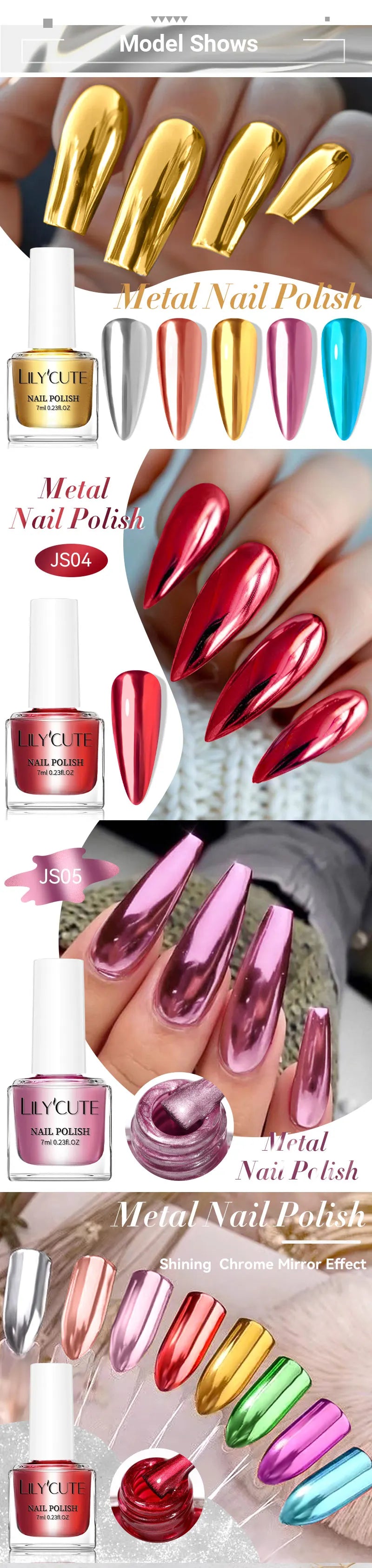 LILYCUTE 7ml Auroras Glitter Nail Polish No Need of UV/LED Lamp Nail Supplies Vernis White Pink Silver Pearl Effect for Nails