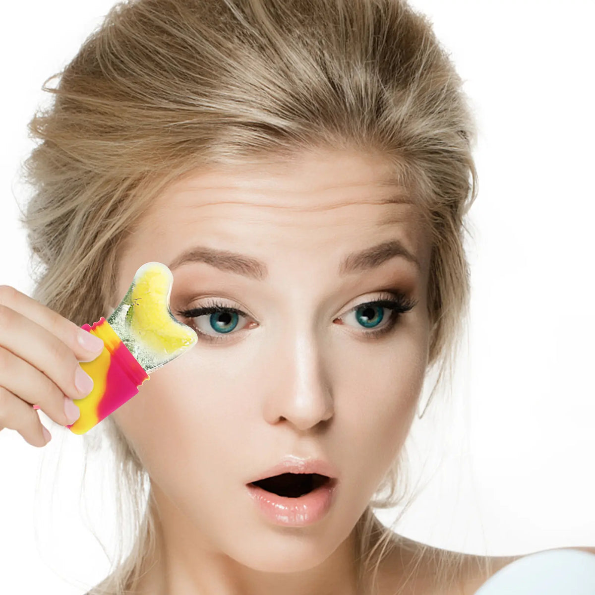 Portable Silicone Mold for Face and Eyes Skincare Ice Holder Facial Massaging Roller Soothing Cooling Therapy