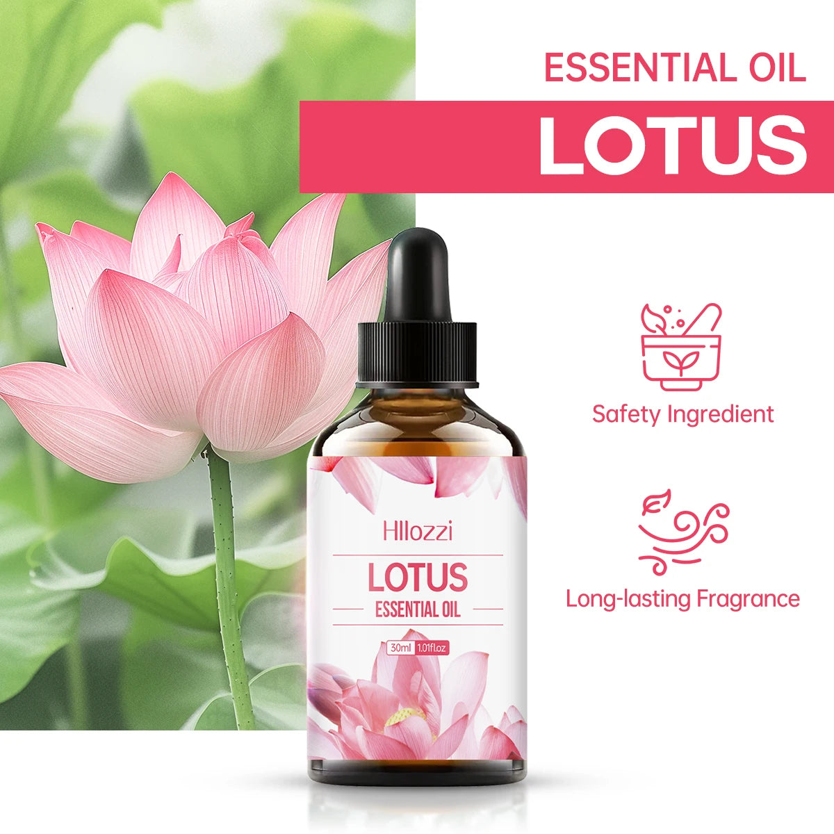 Lotus Essential Oil Moisturizing and Nourishing Deep Repair Oil for Face, Body, Nails, Hair and Eyelashes Suitable for All Skin