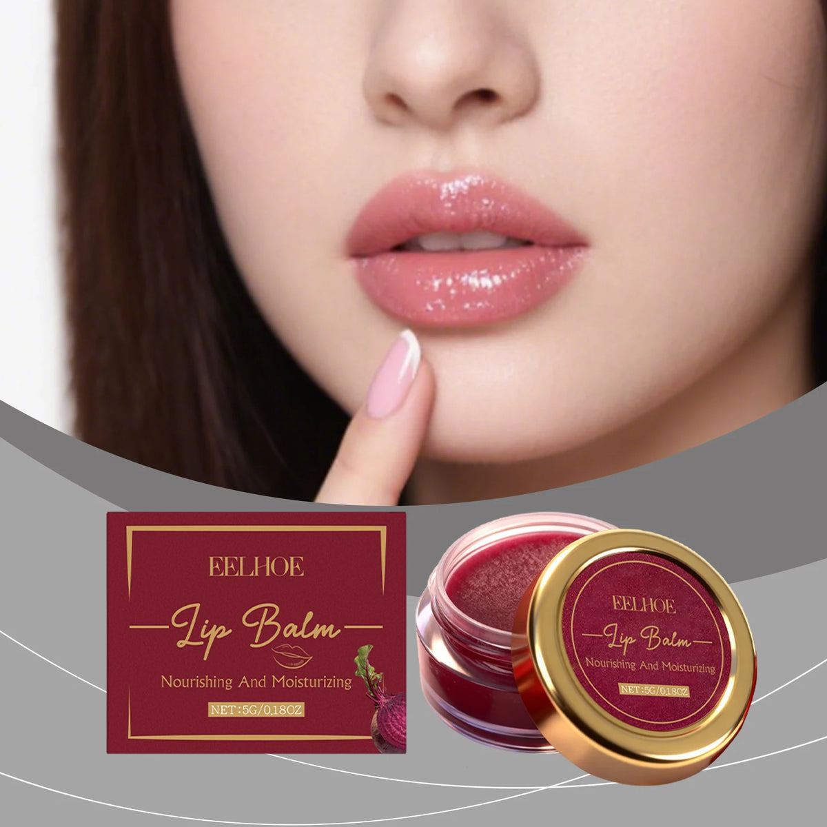 Beetroot Red Tinted Lip Balm Deep Nourishing Moisturizing Lip Care Smooth Anti Crack Shea Butter Moisturizing Plump Lip Balm