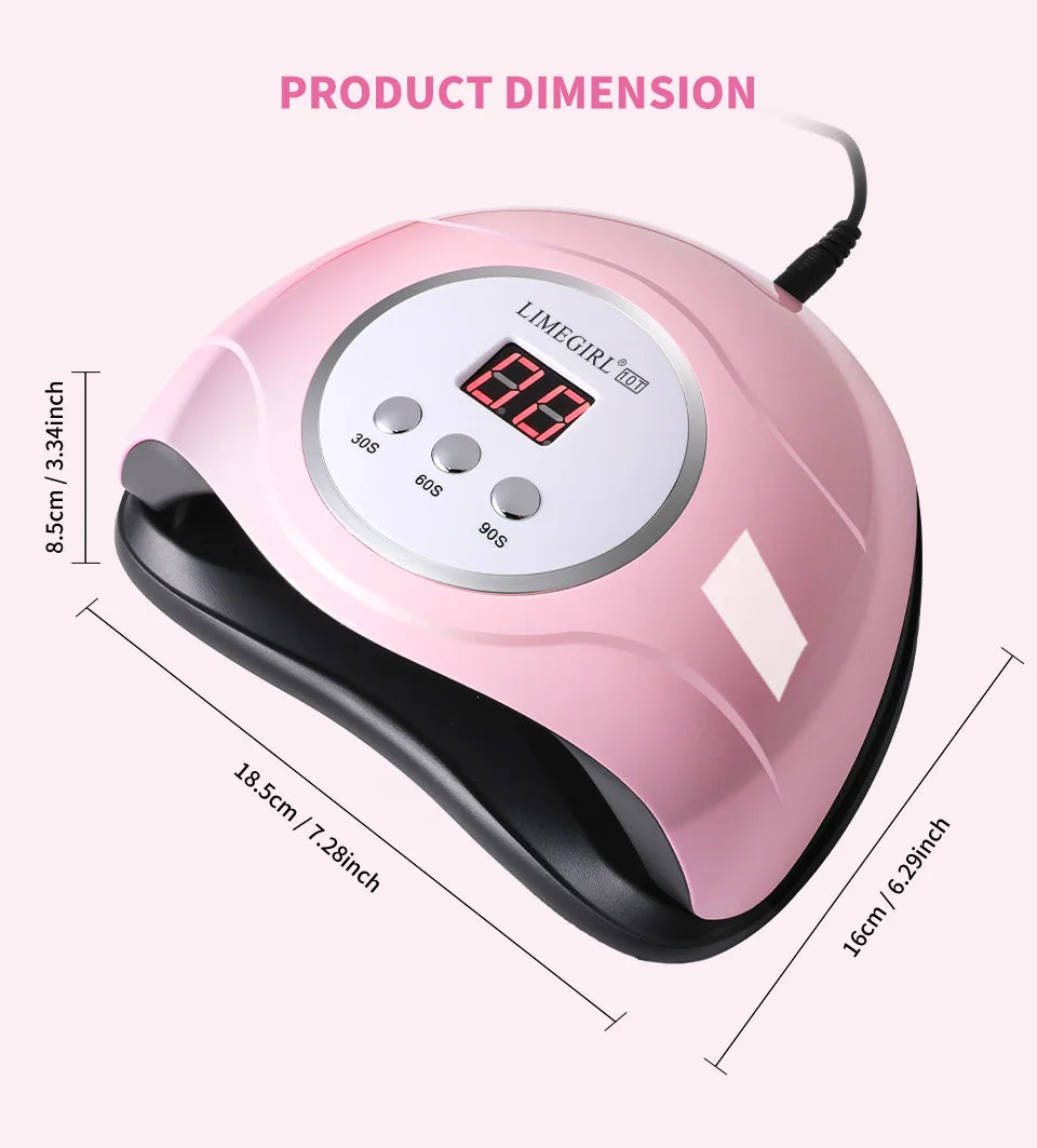 LIMEGIRL 24LED UV Lamp for Nails Gel Polish Varnish Drying With LED Display And Motion Sensing Professional Manicure UV Lamp for Acrylic Resin Dryer Home Use Tool