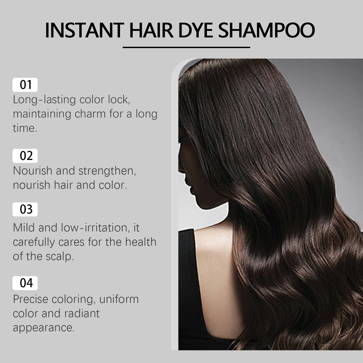Polygonum Multiflorum Hair Dye Shampoo Herbal Nourish Repair Roots Boost Hair Vitality Repair Hair Damaged Instant Dye Shampoo