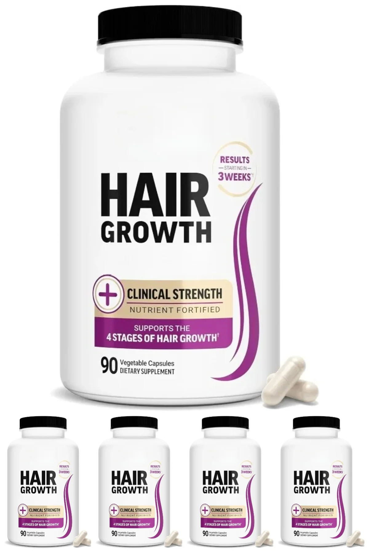 Hair Wellness Multivitamin – with Biotin, Collagen & Botanicals – Supports Healthy Hair – 90 Vegetable Capsules