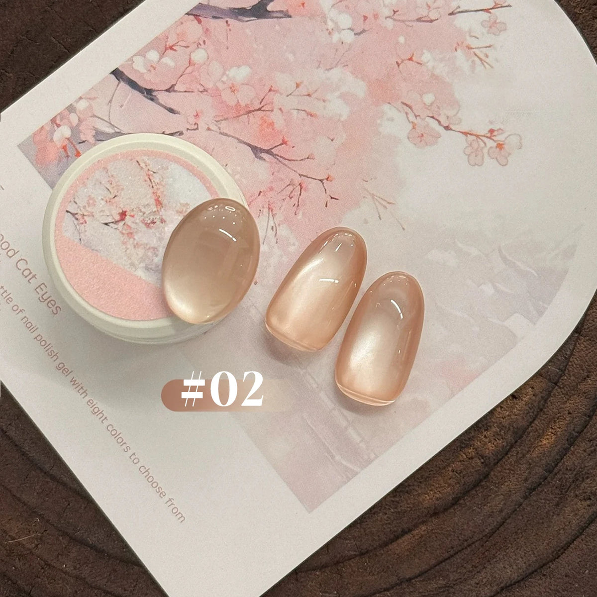 MN 10ML 1-16PCS Moonlight Ballet Magnet Cat Eye Nail Polish Gel Nude Pink Style With Gold Glass Beads Cat Eye Look Nail Polish