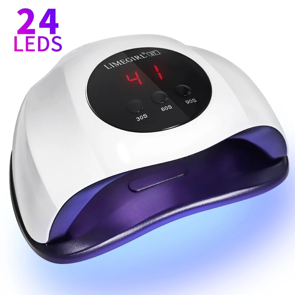 LIMEGIRL 24LED UV Lamp for Nails Gel Polish Varnish Drying With LED Display And Motion Sensing Professional Manicure UV Lamp for Acrylic Resin Dryer Home Use Tool