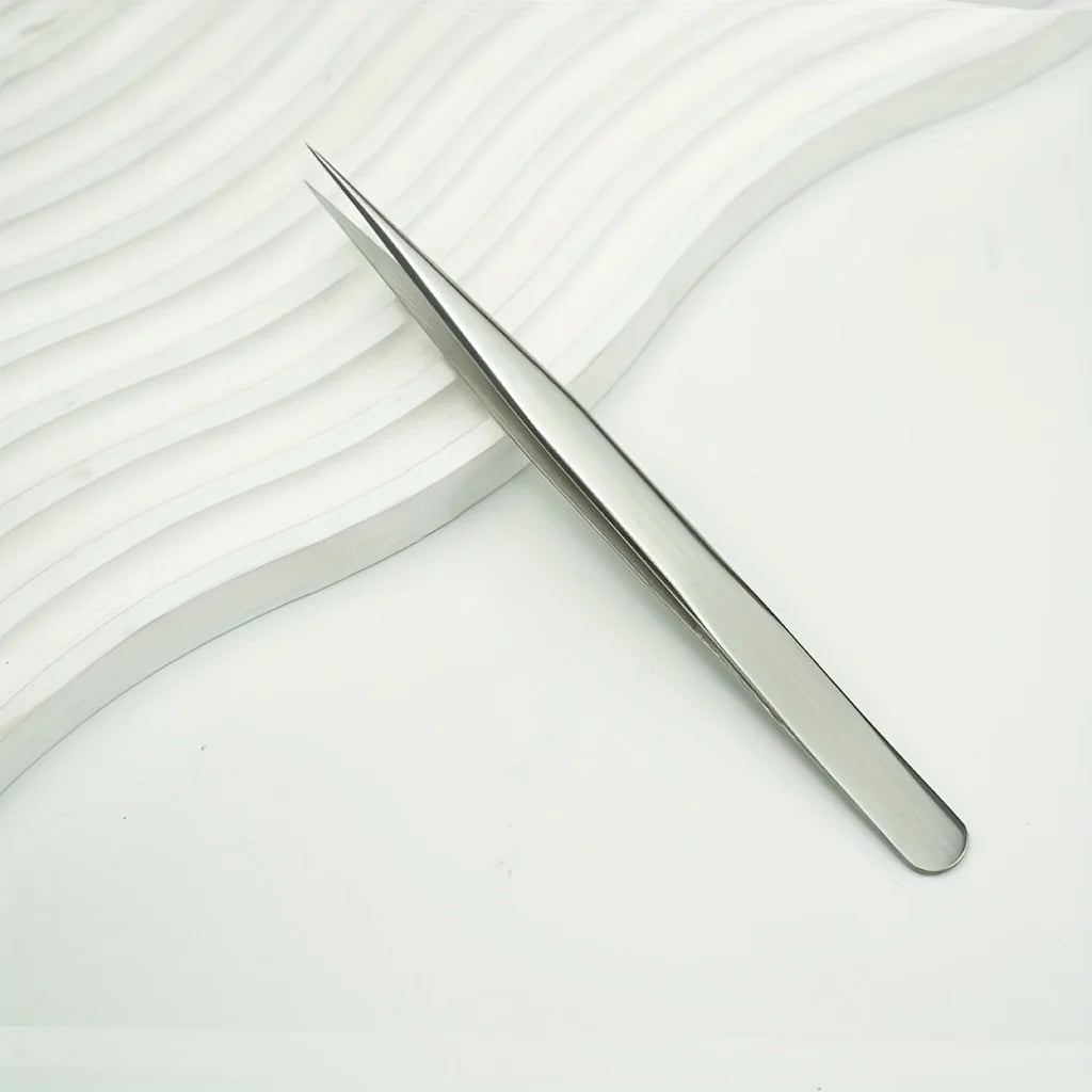 Stainless Steel High-Precision Grafting Eyelash Tweezers with Golden Feathers Professional Makeup Tool for Synthetic Hair Gifts