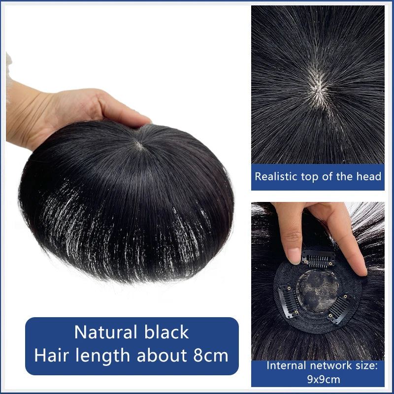 Mens Wig Human Hair Toupee Swiss Lace Pieces Wigs Natural Breathable Thinning Hair Cover-Up Forehead Balding Concealment