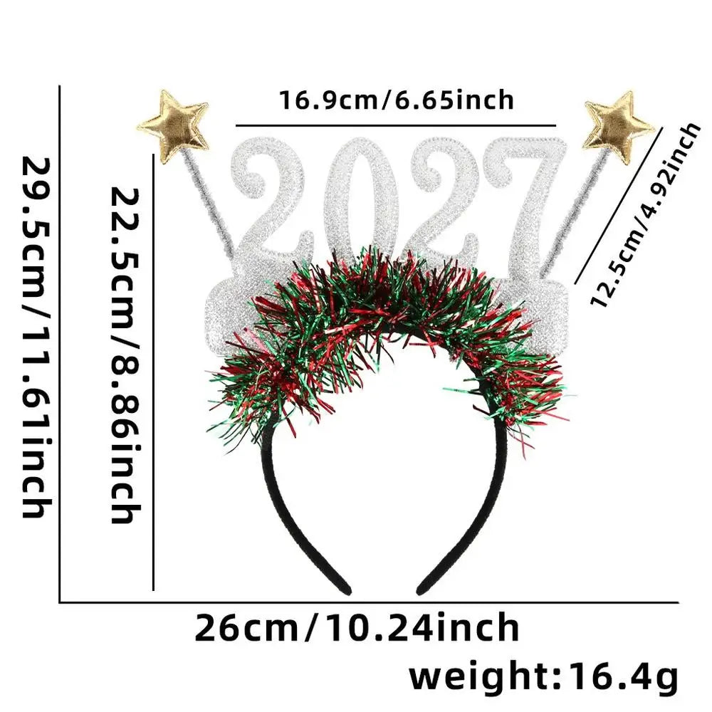 New Christmas Headband Sequins Bow Tie Hair Band Children's Hair Accessories Holiday Gift Dress Headwear Party Supplies