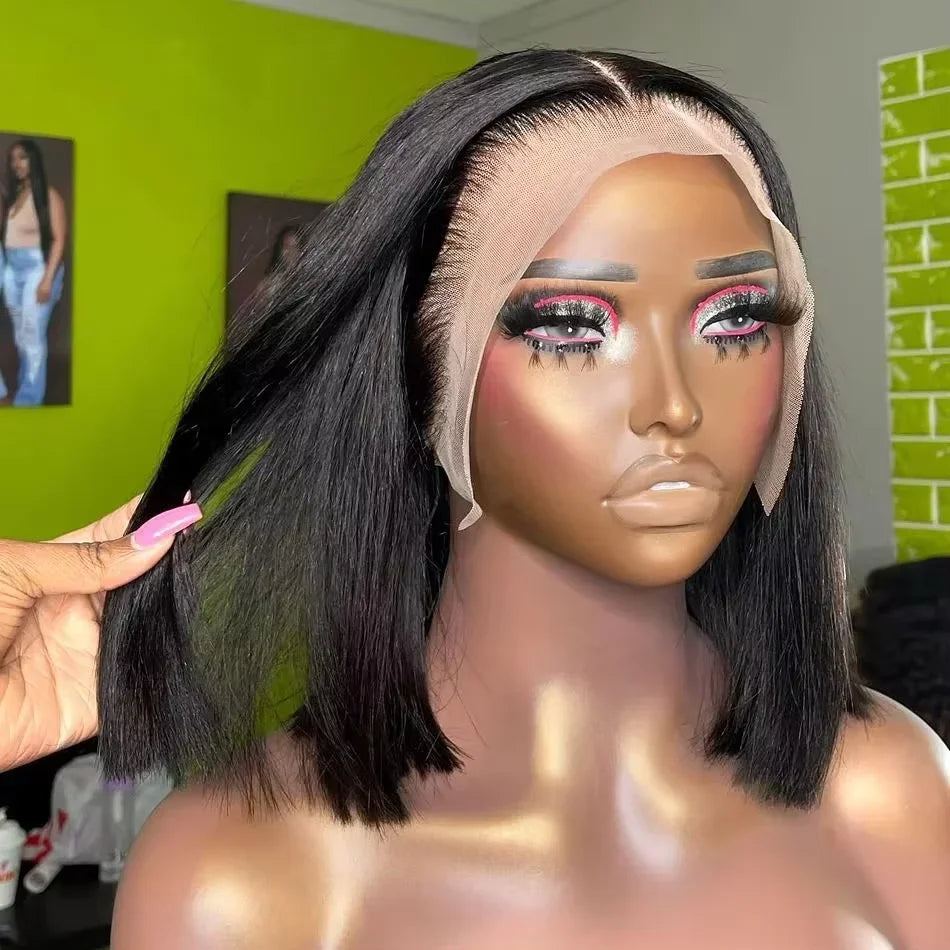 13X4 Lace Front Wig Pre Plucked Human Hair Wigs Short Straight Bob 13x6 Lace Front Wigs Remy Brazilian Human Hair Wigs 250% 5x5 Glueless Wig For Women