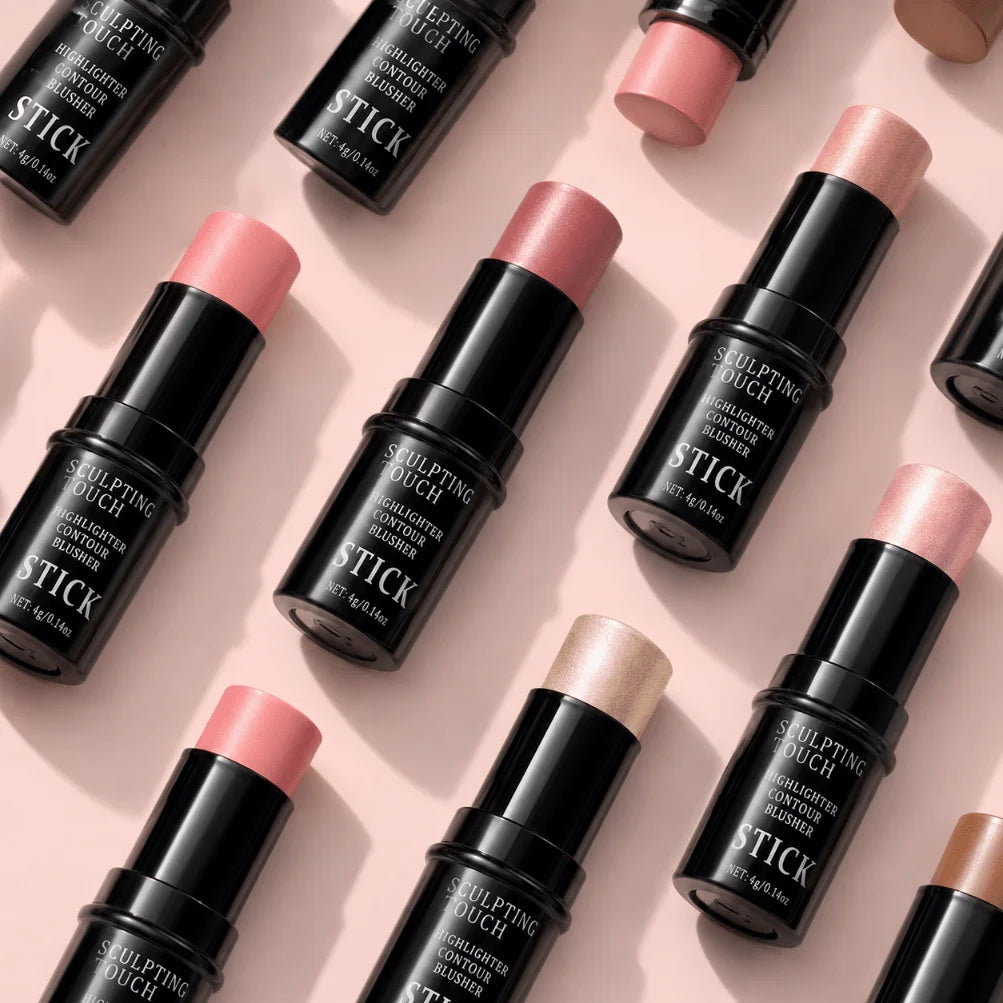 1PC Face Makeup Stick,Available in Contour,Highlighter&Blush,Natural Sculpted Glow Finish,Luxurious Cosmetics For Dairy Or Party