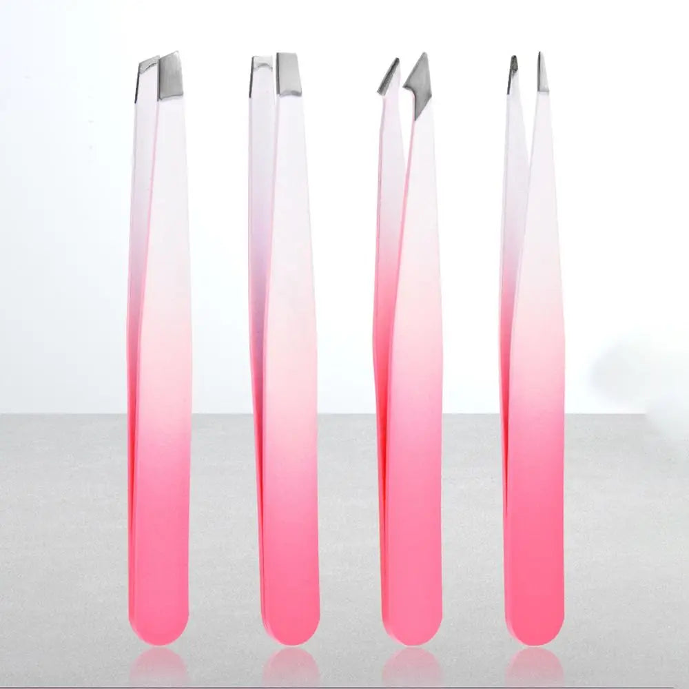 Colorful Eyebrow Pliers Stainless Steel Hair Removal Eye Brow Tweezer Multipurpose Eyelash Extension Oblique Mouth Tip Make Up