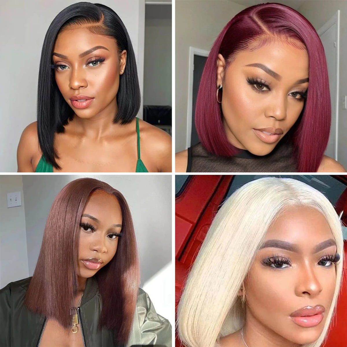 Burgundy Bob Wig Human Hair 13x4 Frontal Lace Straight 99J Short Human Hair Wigs Red Wig Front Human Hair Wig Colored Human Hair