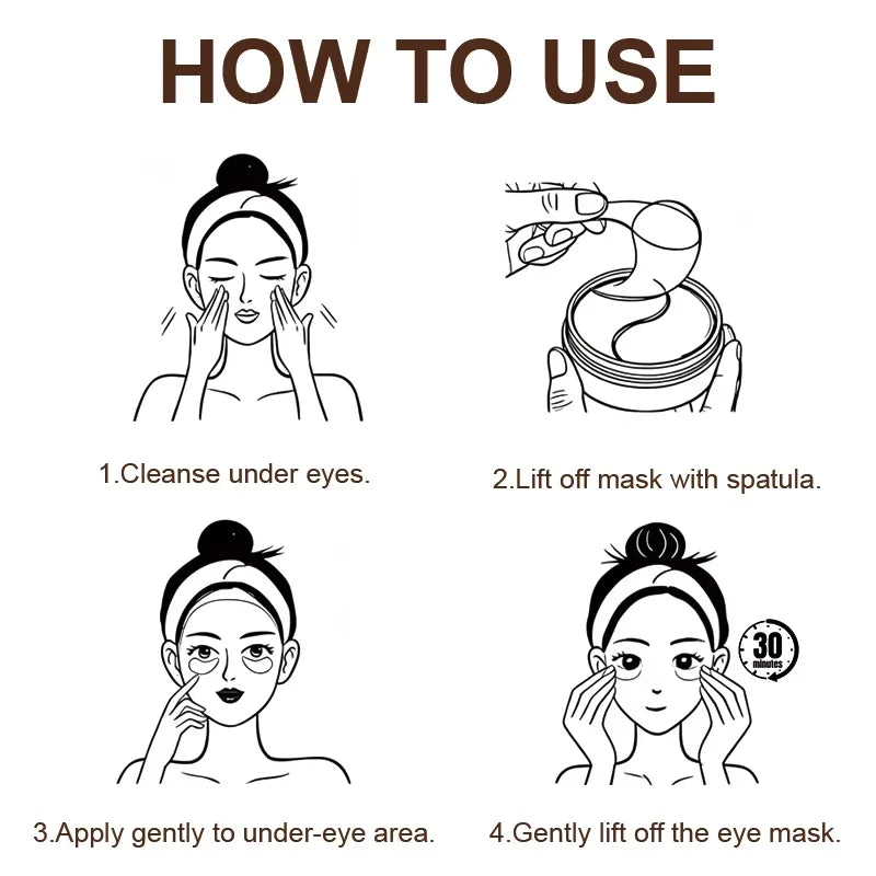FDUAY Caffeine Eye Mask, Moisturizing Tightening Eye Patches, Hydrate & Firm Skin Around Eyes for Puffy Eyes and Dark Circles