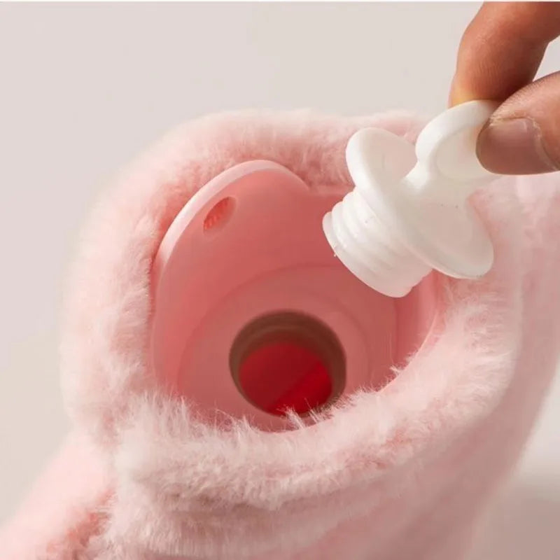 Water Injection Hot Water Bag Thickened Explosion-proof Hot Compress Warm Stomach Warm Water Bag Cute Plush Warm Water Treasure