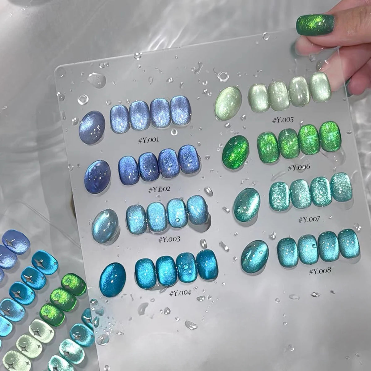 MIANEL 10ML 2026 New Satin Blue Glacier BubbleCrystal Cat Eye Gel Nail Polish For Nail Salons Blue Nails 1-8PCS