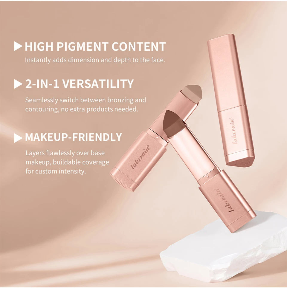 3D Bronzer Contour Stick Face Makeup Lasting Smooth Contour Bronzing & Contouring 2 IN 1 Creamy Bronze Stick Cosmetics 5 Colors