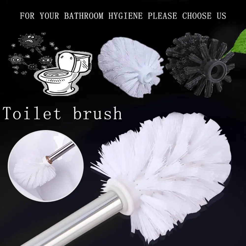 Universal Replacement Toilet Brush Head Holder White Black Clean Spare Tools Toilet Bowl Brush Home Bathroom Supplies