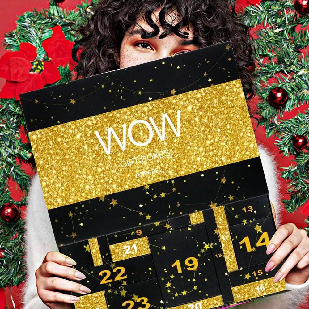 Christmas Advent Calendar Makeup Set Gift Box Christmas Lipstick Eyeshadow Cosmetics Set Party Makeup Gift Box For Women female