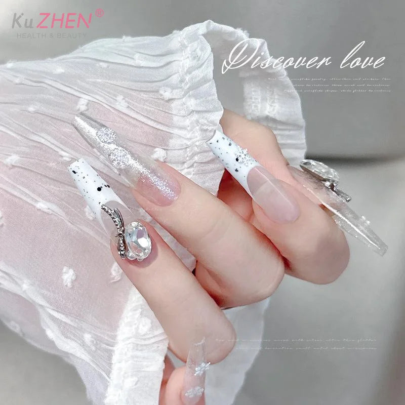 Snowflakes Winter Nail Sequins Sparkling Christmas Flakes Spangles Nail Art Decoration Sticker Tips Nail Charm Manicure Salon