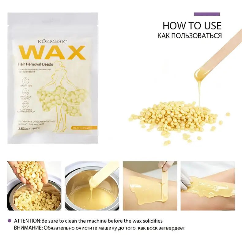 100g Hard Wax Beans for Hair Removal Body European Brazilian Pearl for Wax Warmer Waxing Beans for Wax Heater Machine