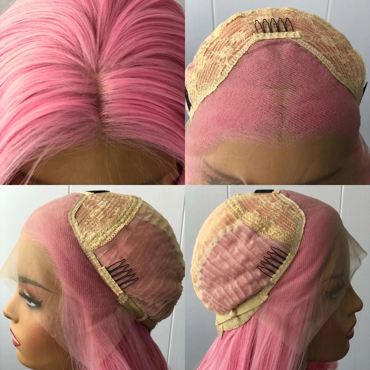 Pink Wig Long Curly Wavy Synthetic Lace Front Wig Loose Deep Wave Natural Colored Hair 13X4 Lace Frontal Wigs for Women Party