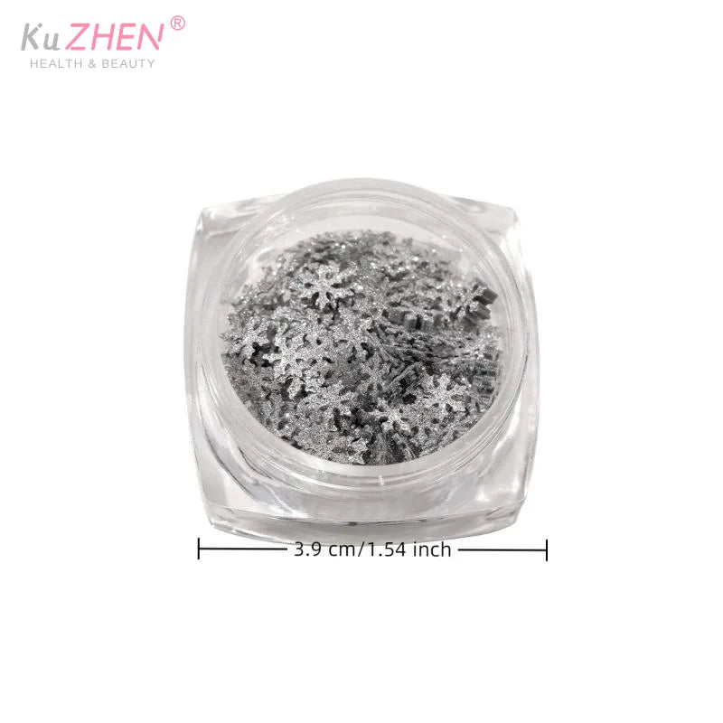Snowflakes Winter Nail Sequins Sparkling Christmas Flakes Spangles Nail Art Decoration Sticker Tips Nail Charm Manicure Salon