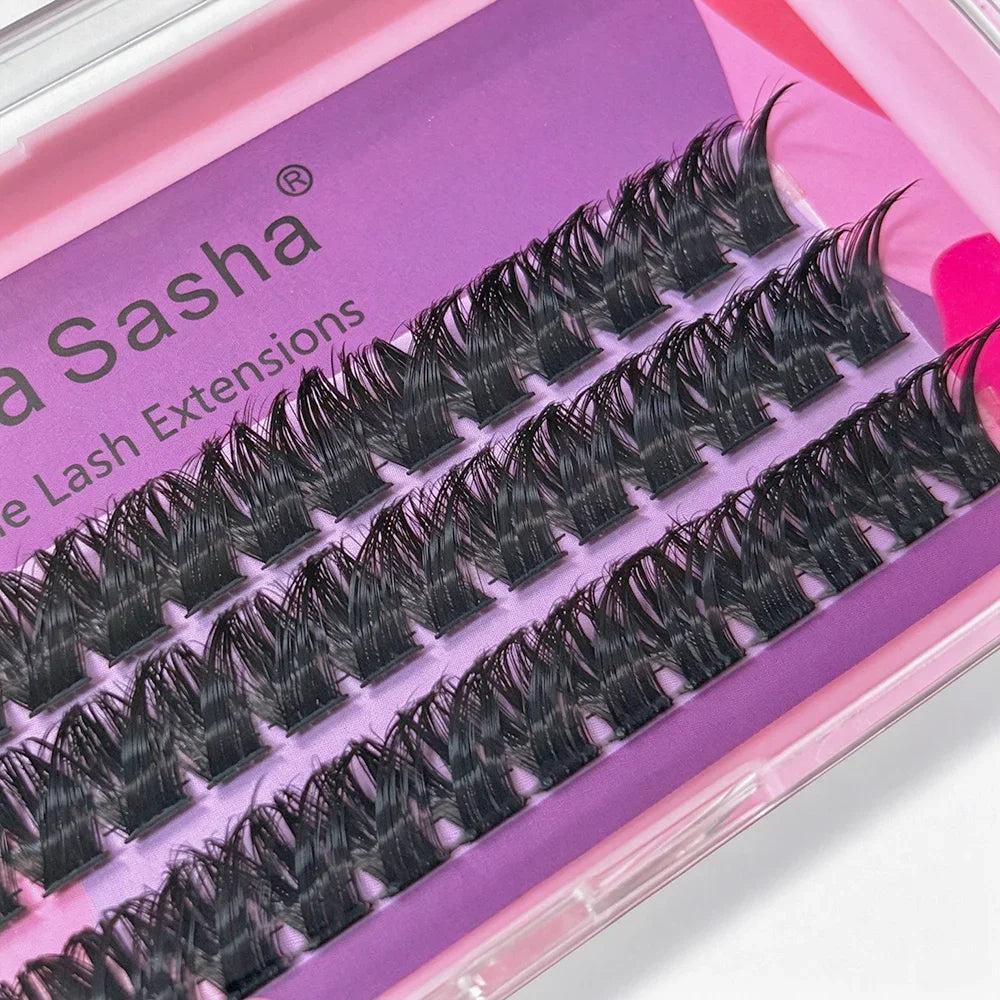 Maria Sasha 80D 100D Fan Short Tip Black False Eyelashes Natural Thick Eyelashes Soft Daily False Eyelashes Shining Makeup Tools