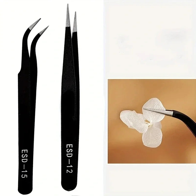 Stainless Steel Curved Straight Eyebrow False Eyelash Tweezers Nail Art Extension Makeup Tool Eeyelashes Tweezers