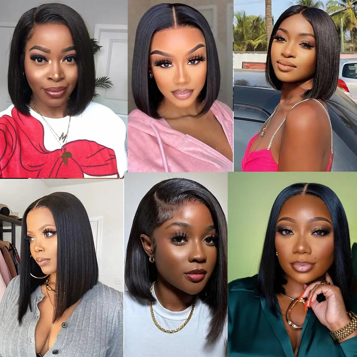10 inch Straight Glueless Bob Wigs Human Hair Wigs Ready to Wear Brazilian Remy Hair Wigs for Women 4x4 Pre Cut Closure Wigs
