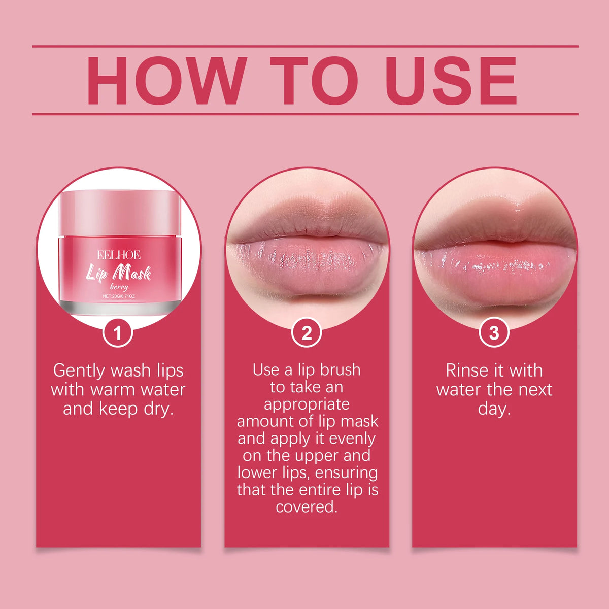 20g EELHOE Moisturizing and Hydrating Sleep Lip Mask – Cleans Dead Skin, Moisturizes Dry Lips, Keeps Them Hydrated and Soft