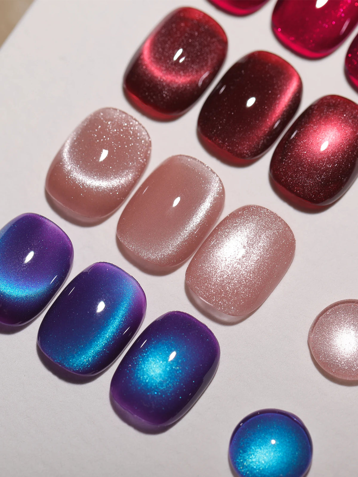 6pcs Cat Eye Nail Polish Gel 2025 New Style Blue Pink Cat Eye Nail Art Suitable for Women's Nail Salon Design