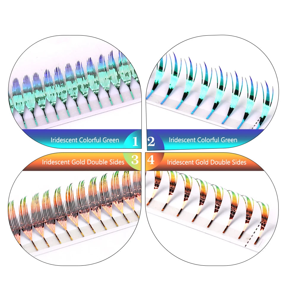 AGUUD Christmas Color Tinsel Lashes Fashion Shiny Red Silver Comic Spire Eyelash Extension Holographic Feather Anime Lash Tinsel