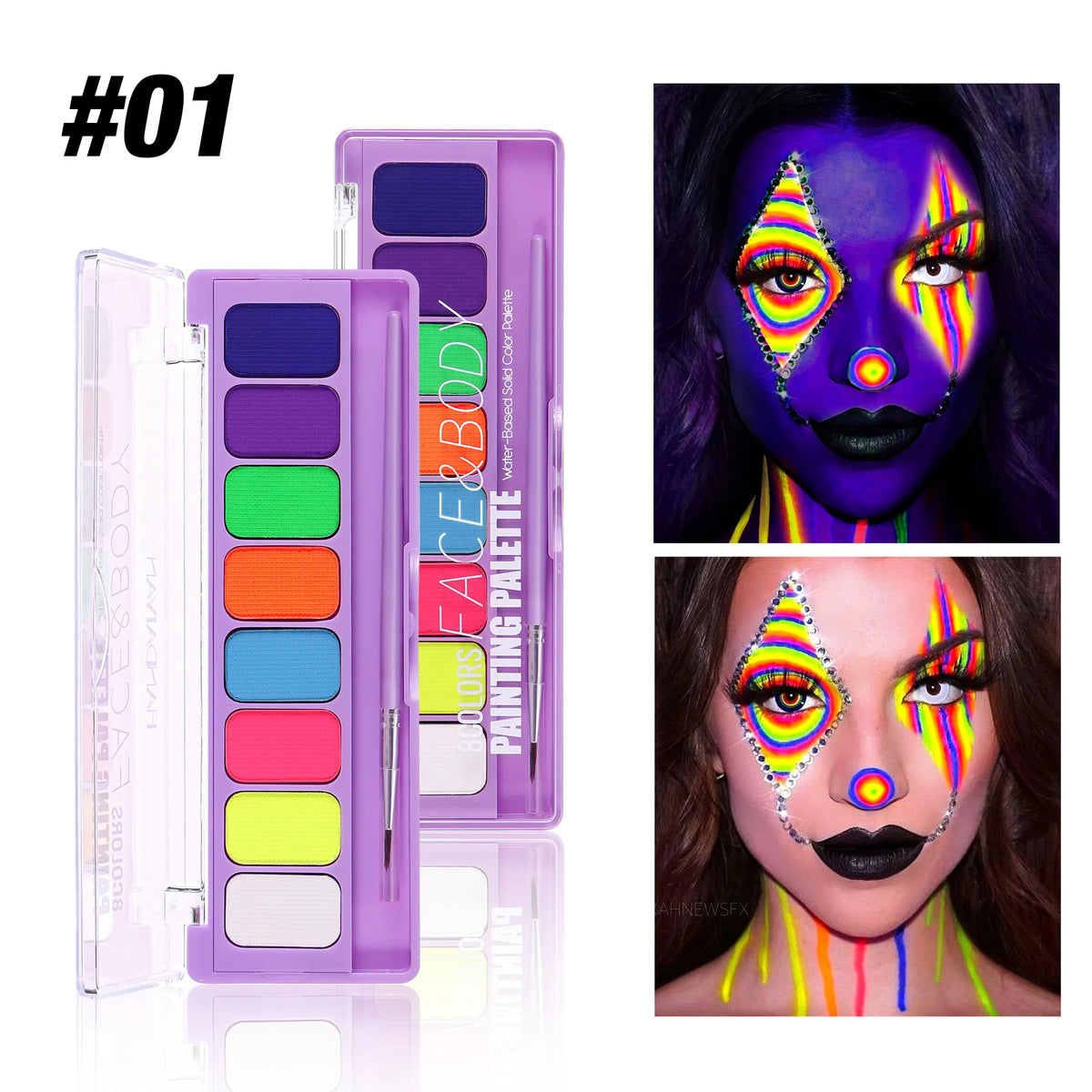 8 Colors Glow Fluorescent Neon Oil Face Body Art Paint UV Glow Oil Painting Halloween Party Fancy Dress Beauty Makeup Cosmetics