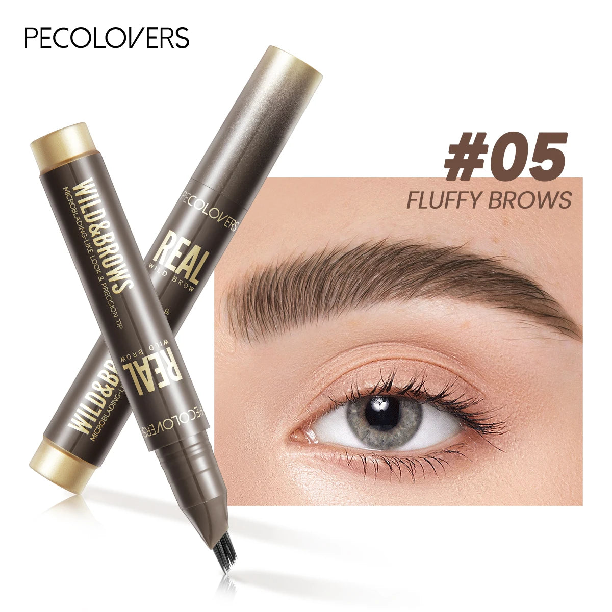 1Pc Waterproof Liquid Eyebrow Pencil,3D Wild Waterproof & Sweatproof Eyebrow Pencil,Perfect Gift for Christmas Makeup