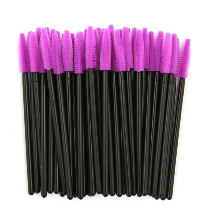 25/50PCS Eyelash Brush Silicone Gel Eyelashes Brushes Mascara Wands Applicator Spoolers Lashes Cosmetic Brushes Makeup Tools