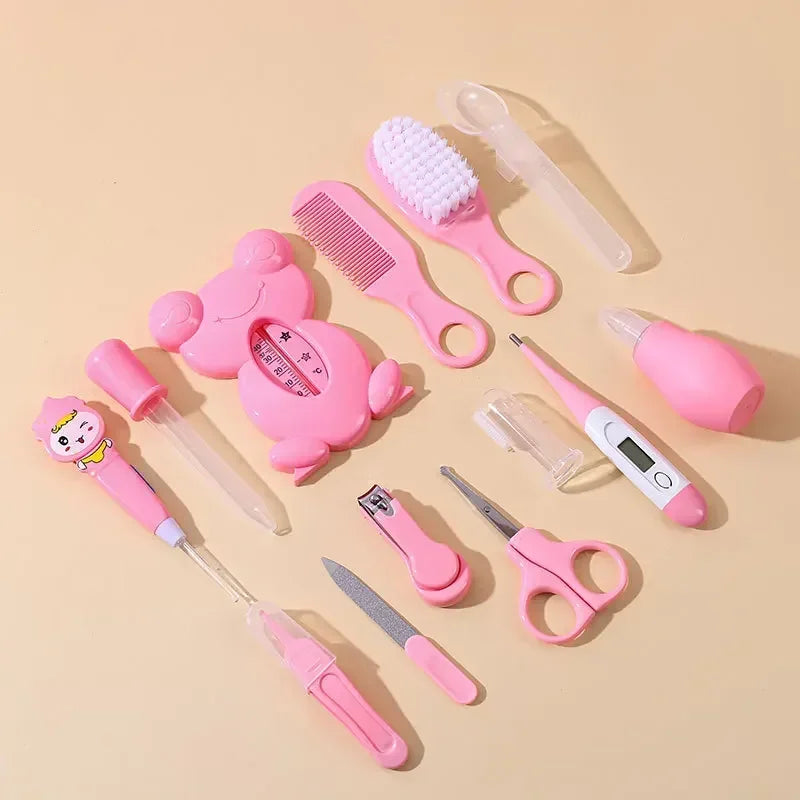 Baby Kit - 13PCS Wash Brush Thermometer Nail Clipper for Newborn Care Essentials Set with Hair Healthcare