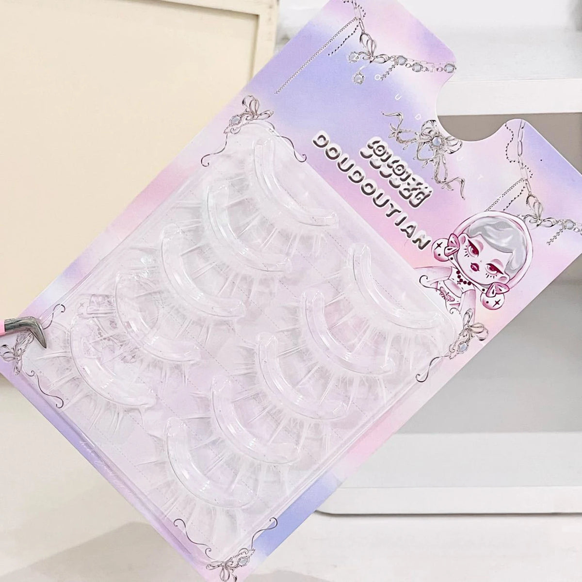 White lashes full strips Natural manga False Eyelashes DIY Wispy Strip lash For Women Halloween Christmas Party makeups