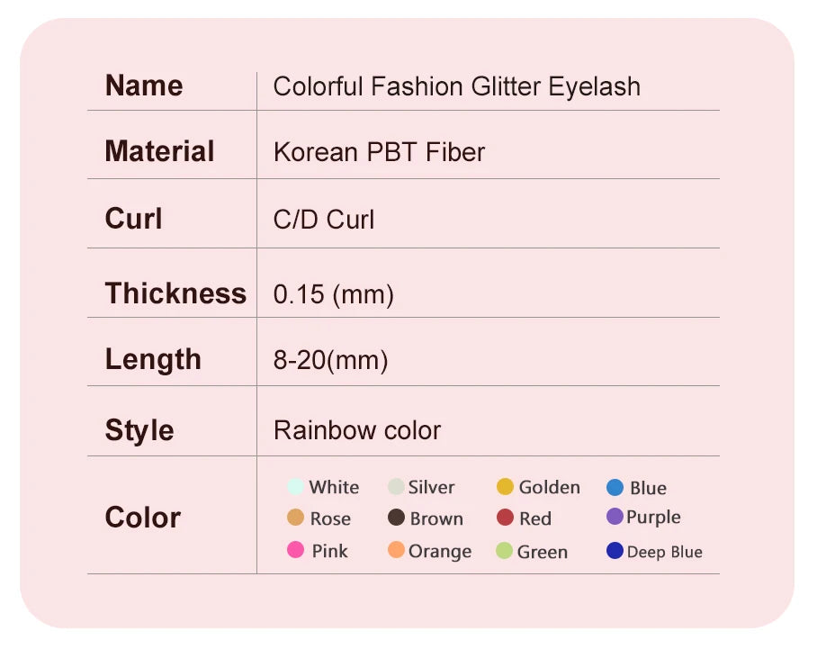 Christmas Mix Color Glitter Lashes Fashion Shiny Colorful Russian Volume Individual Eyelash Extensions Colors Glitter Lashes