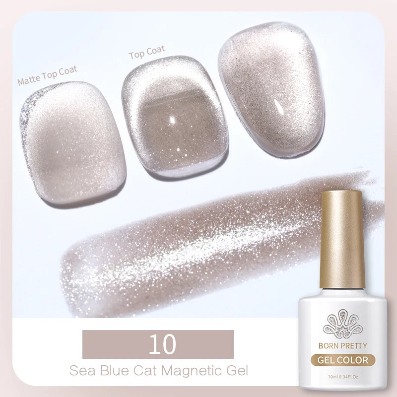 BORN PRETTY Water Light Cat Magnetic Gel Nail Polish Nude Milk White Jelly Color Semi Permanent Soak Off UV LED Gel Varnish DIY