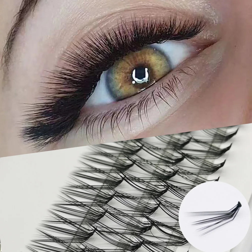 Domi 3D Glitter False Eyelashes Christmas Individual Lash Clusters Halloween Party Makeup Lash Mink Natural Fairy Spike Lashes