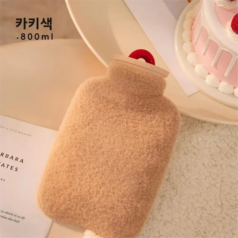 350/800ML Hot Water Bottles Bag Water-filling Hot-water Bag for Female Warm Belly Hands and Feet Keep Hand Warmer Hot WaterBag
