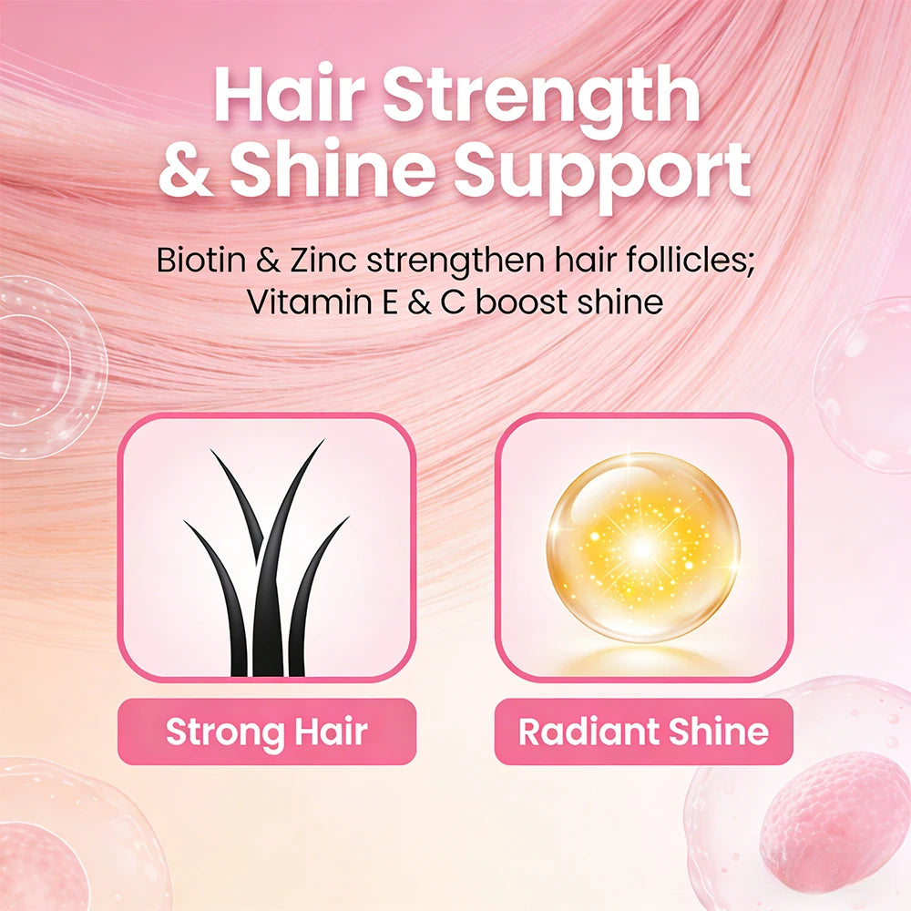 Hair Boost Gummy, with Biotin 6,000mcg Gummies for Hair Growth, Skin & Nails for Women & Men - Gluten-Free, Vegan, Non-GMO