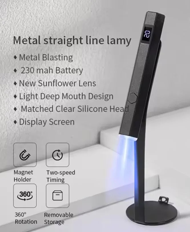 360° Rotation Uv Light Lamp Portable Mini UV LED Nail Dryer  for Gel Nail Polish With Magnetic Holder Fast Drying Handheld Lamp