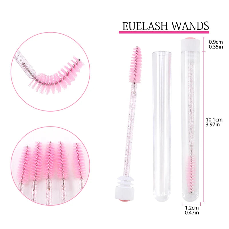 Reusable Christmas Drill Eyelash Brush Tube False Mascara Wand Dust-proof Disposable Eyebrow Brush Lash Extension Makeup Tools