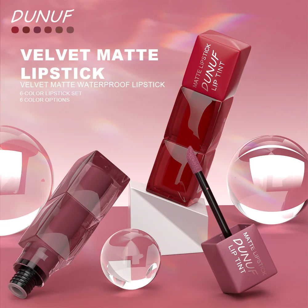 Velvet Matte Lip Gloss Hydrating Moisturizing Long Lasting Waterproof Non Sticky Lip Stain Nude Colors Lip Glaze