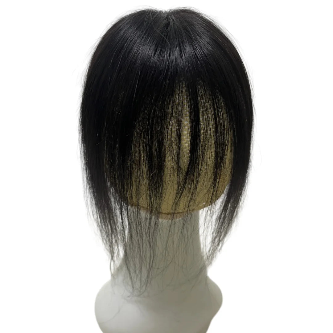 Ultra-Thin Mesh Hair Toppers 8x11cm Clip-In Bangs Hairpiece for Women Fluffy Real Hair Increase Volume Cover White Hair