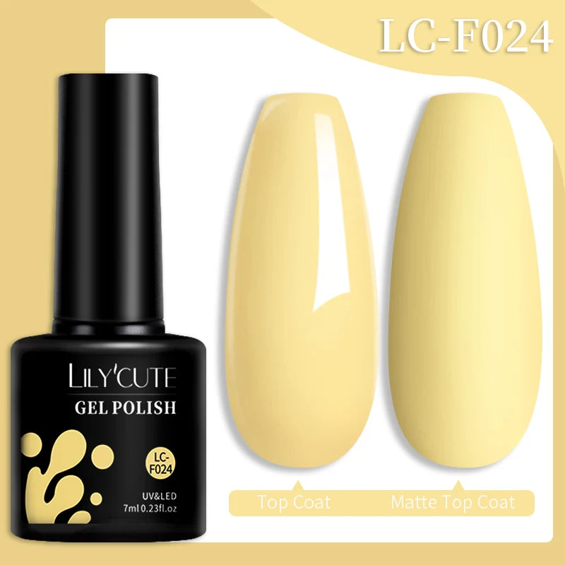 LILYCUTE 7ml Macaron Gel Nail Polish Pink Purple Green Series Soak Off Manicure Nail Gel Varnish Semi Permanent UV Gel Nail Art