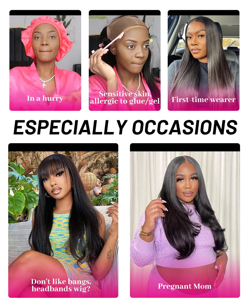 ISEE HAIR Wear And Go Glueless Human Hair Wig Bob HD Lace Straight Short Bob 7x5 Lace Frontal Pre Plucked Human Wigs Ready To Go